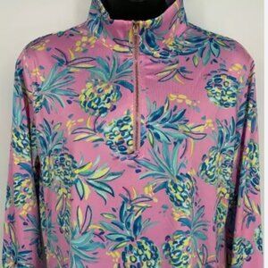 Stella Parker Womens UPF Pullover Performance Pink Blue Shirt Small